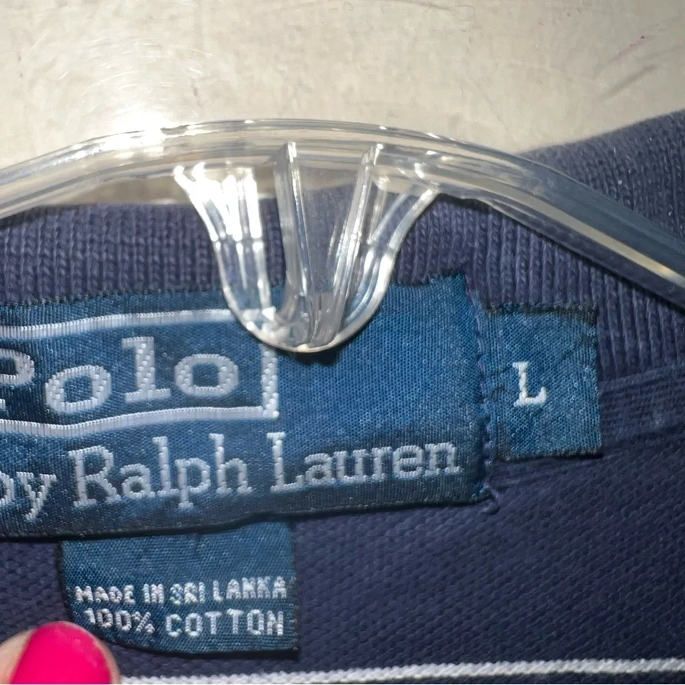 Polo Ralph Lauren Blue Cotton Polo Shirt Size Large